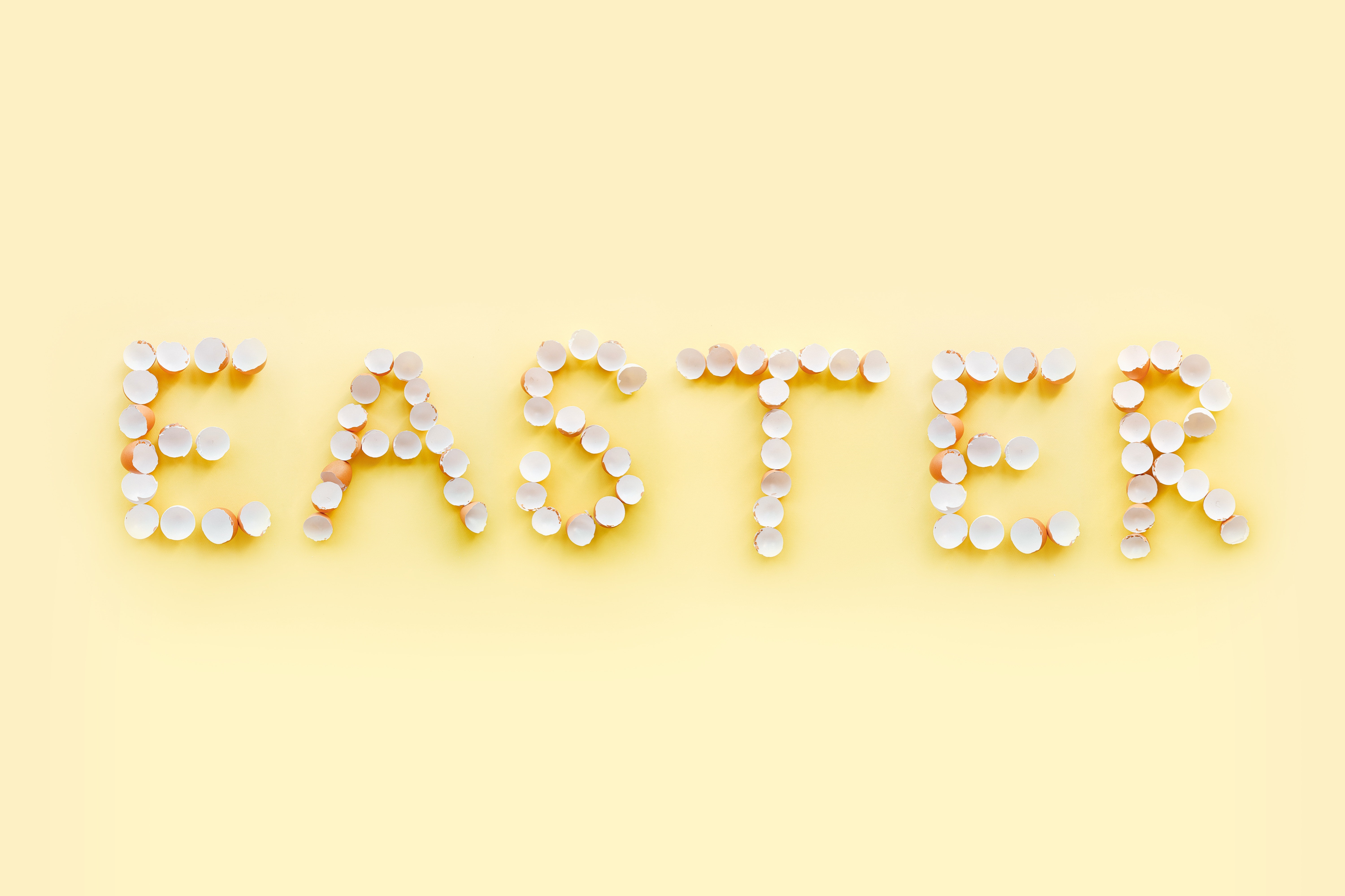 Easter Written with Eggshells
