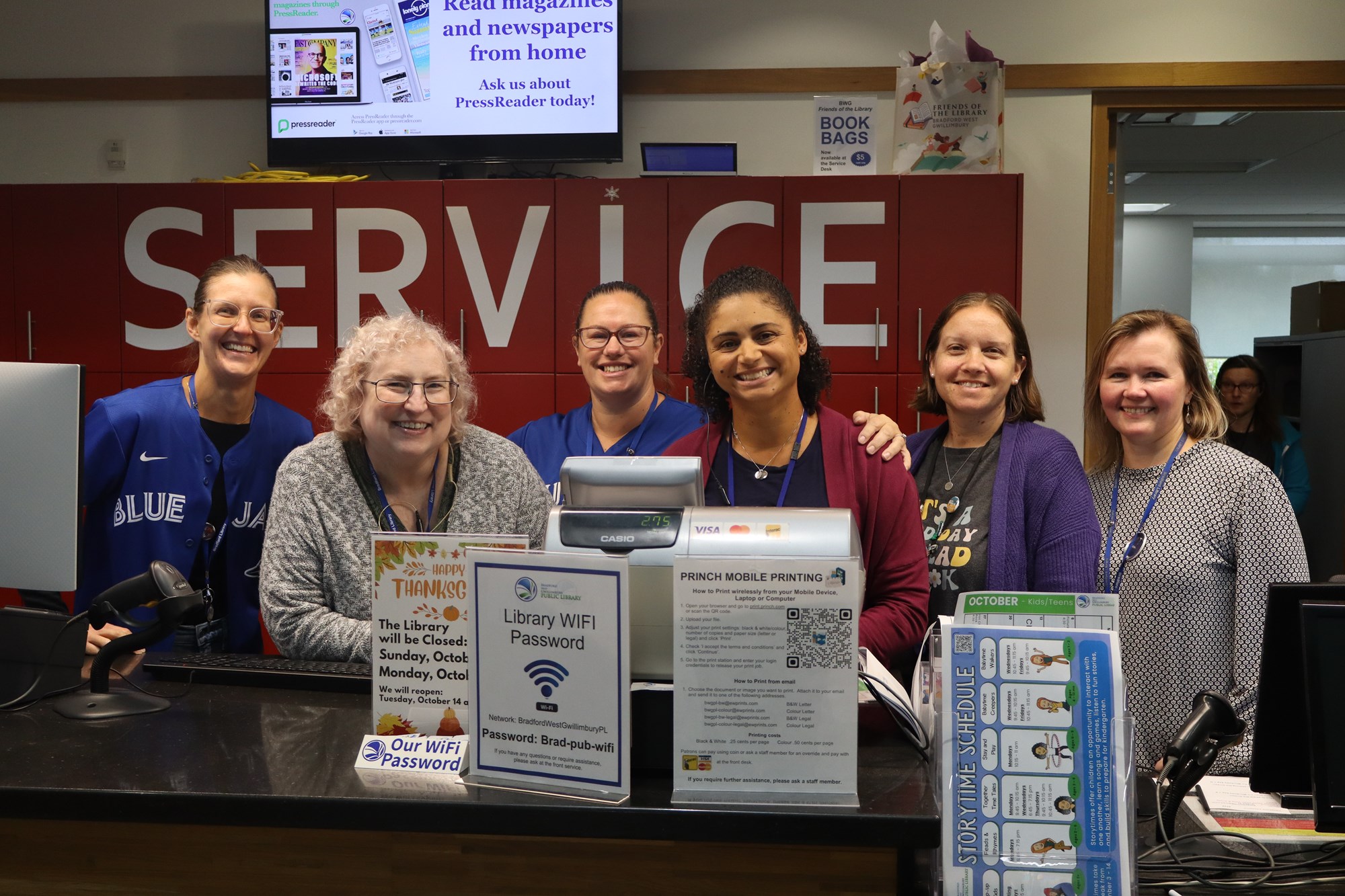 Friendly faces at the service desk