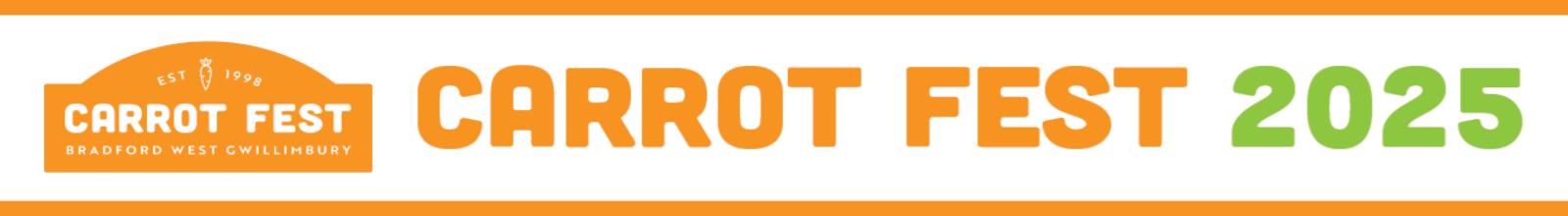 Text: Carrot Fest 2025. Carrot fest logo and banner.