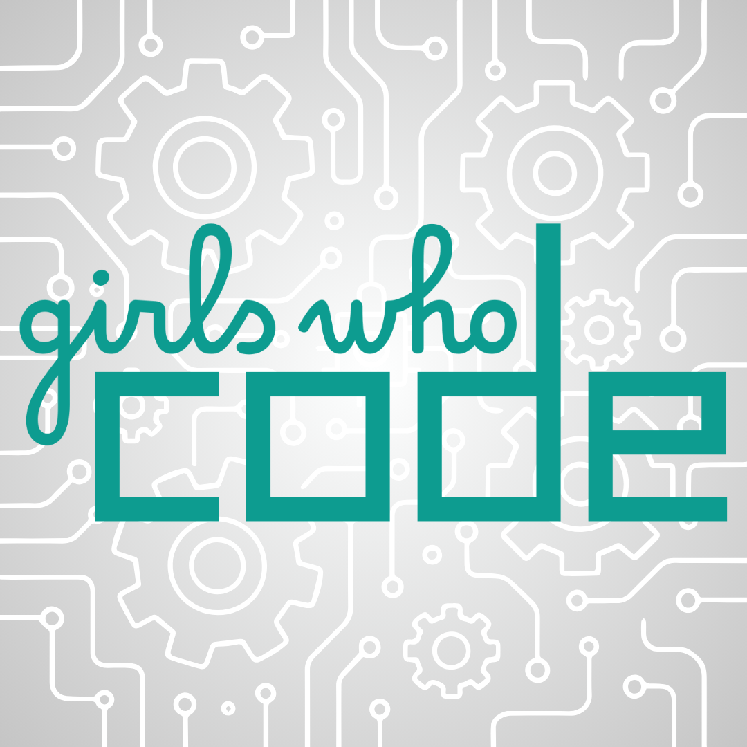 girls who code logo with circuits