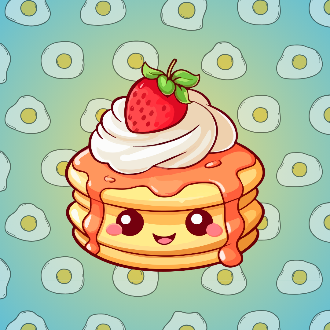 cute pancakes with egg background