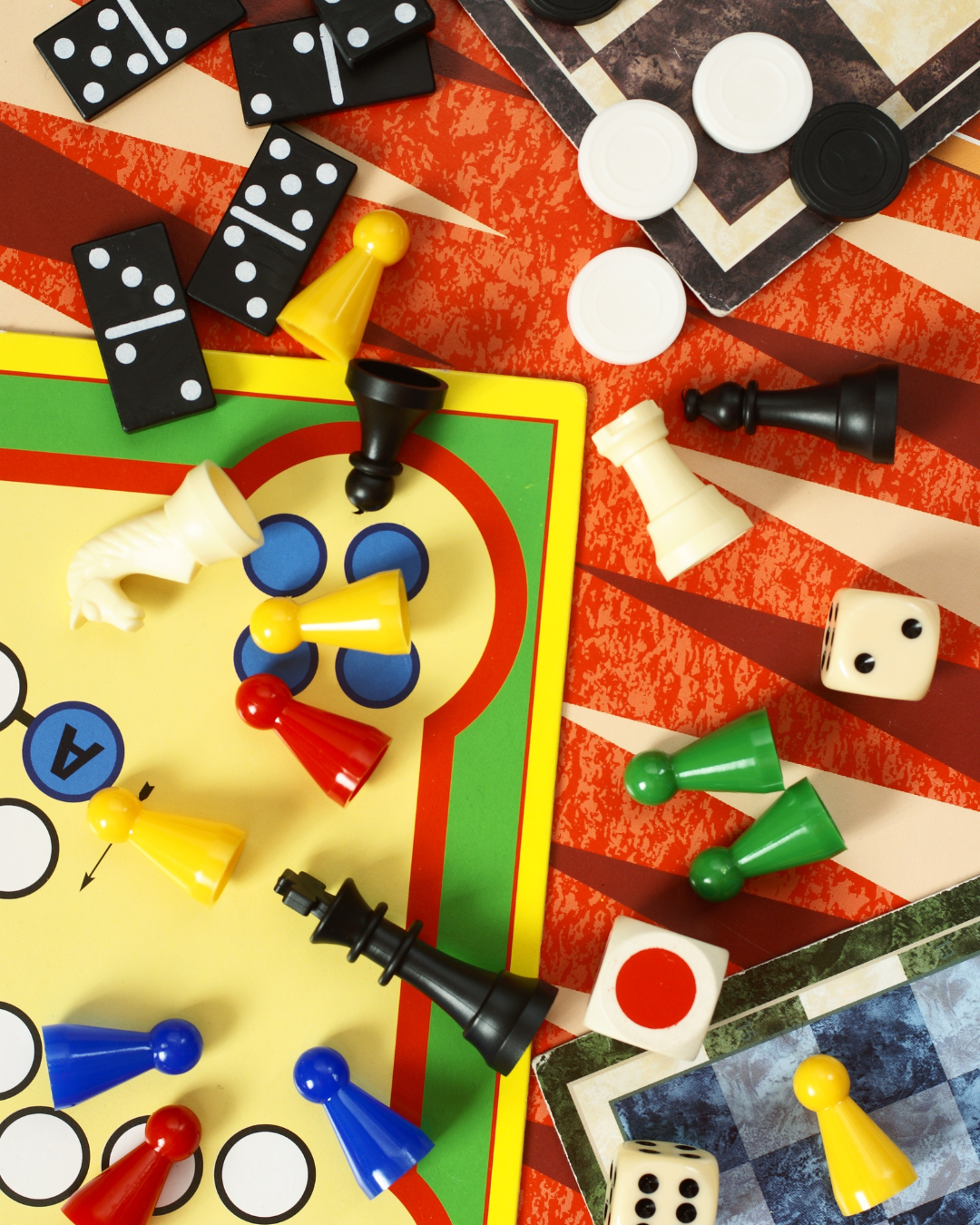 image of various board games pawns and dice