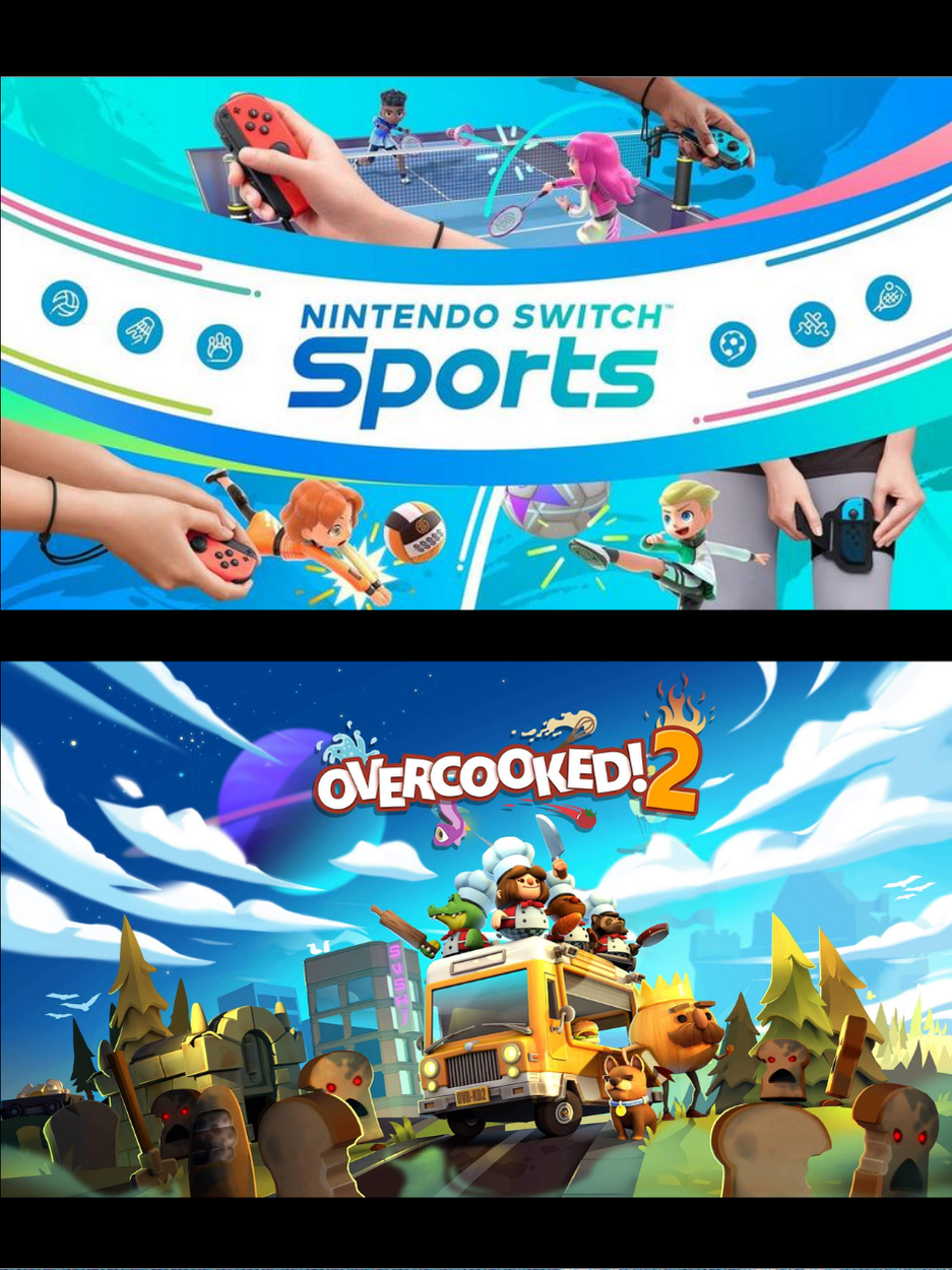 covers for the nintendo switch sports and overcooked 2 video games