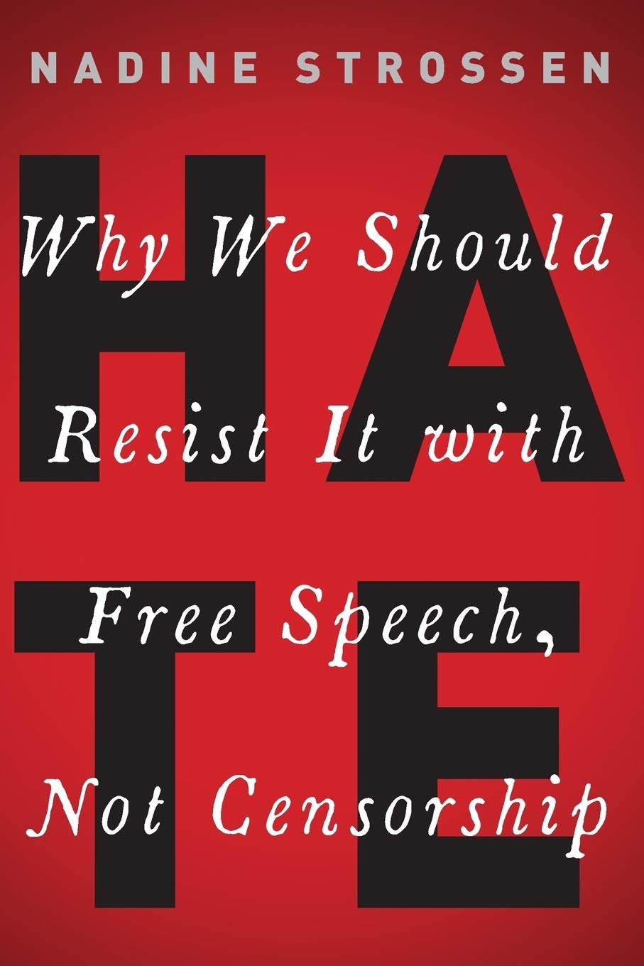 Hate Why We Should Resist It with Free Speech Not Censorship by Nadine Strossen