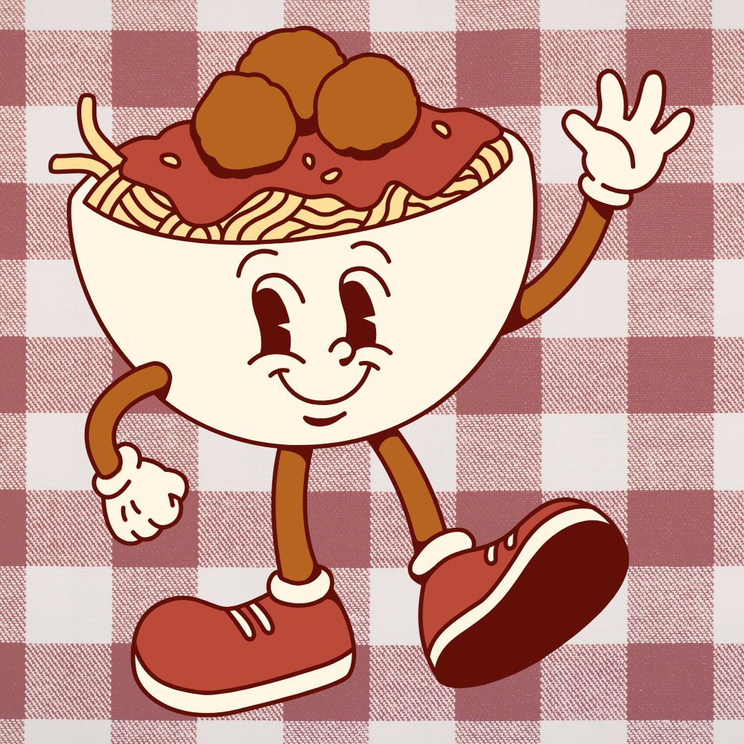 pasta bowl with a happy face