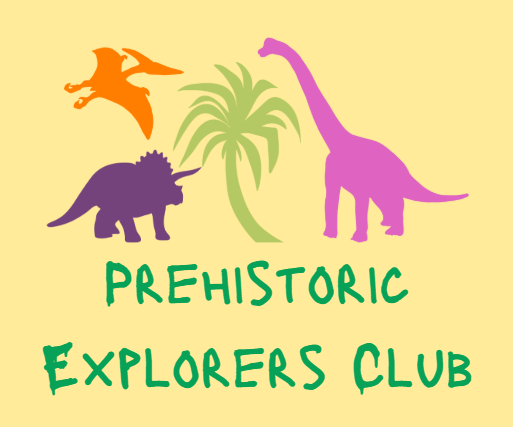 Prehistoric Explorers club with dinosaur silhouettes