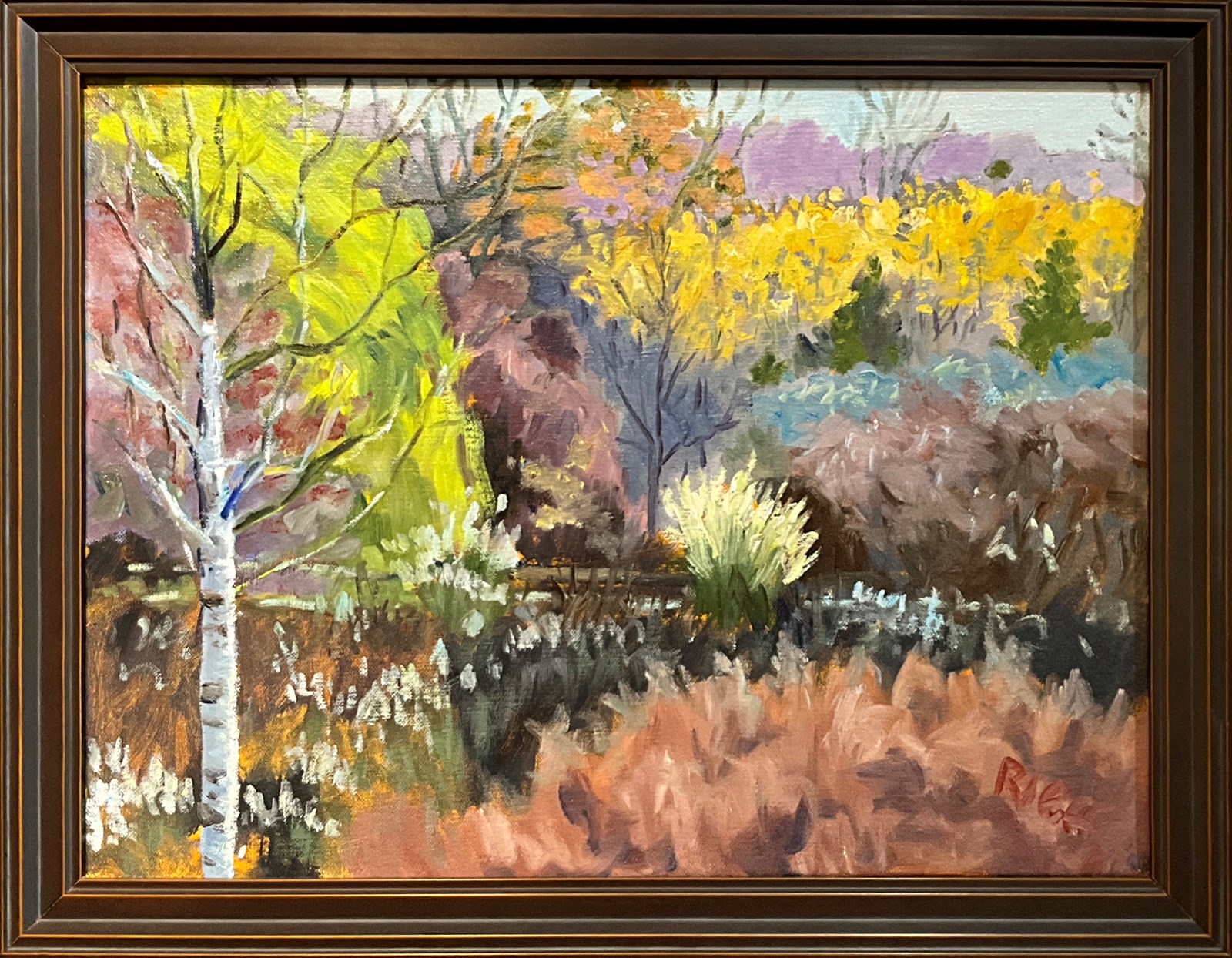 a painting by Richard Neff titled "The View Out Back".