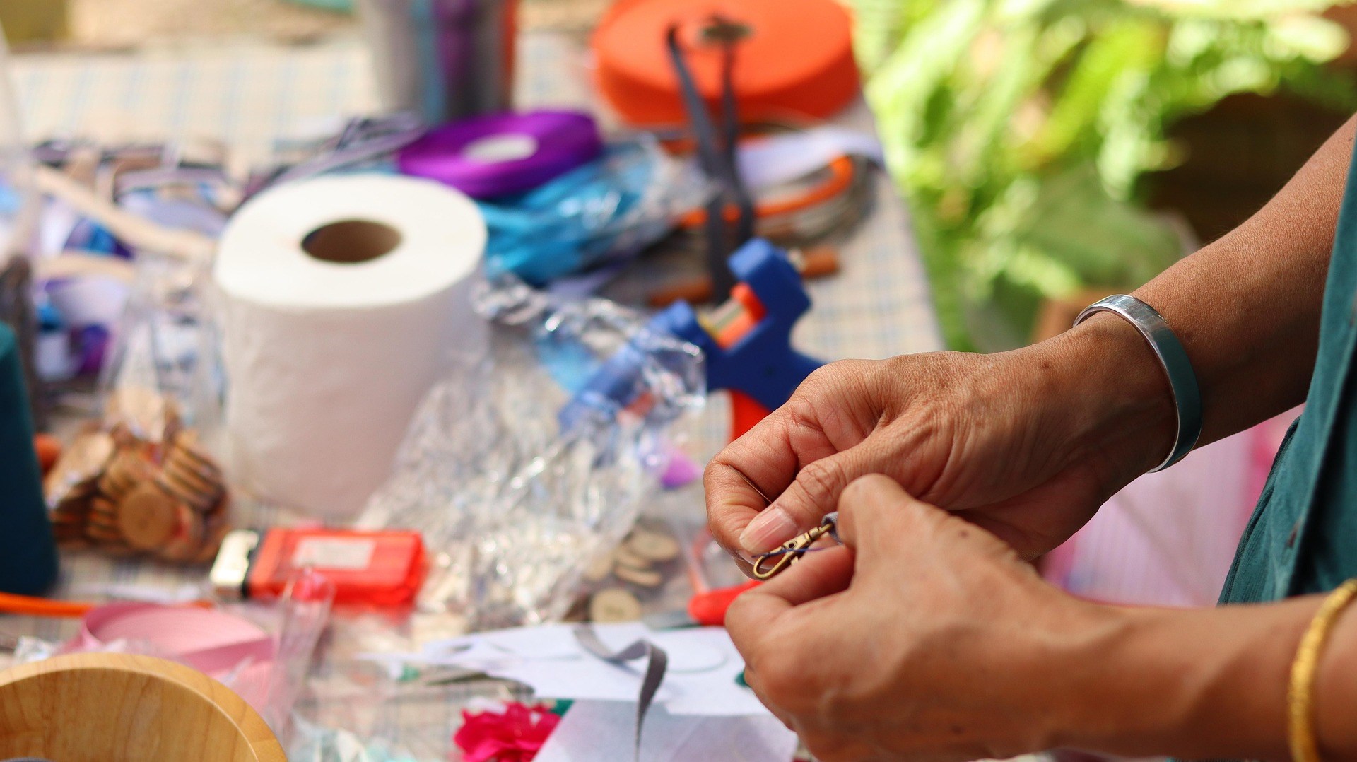 Hands doing needlecrafts