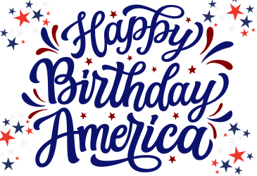 Happy Birthday America with stars