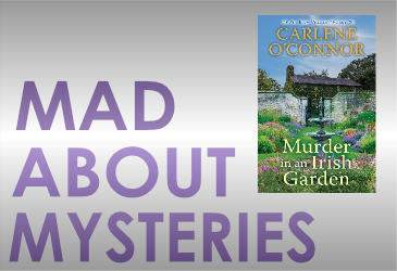 Mad About Mysteries on silver background with book cover