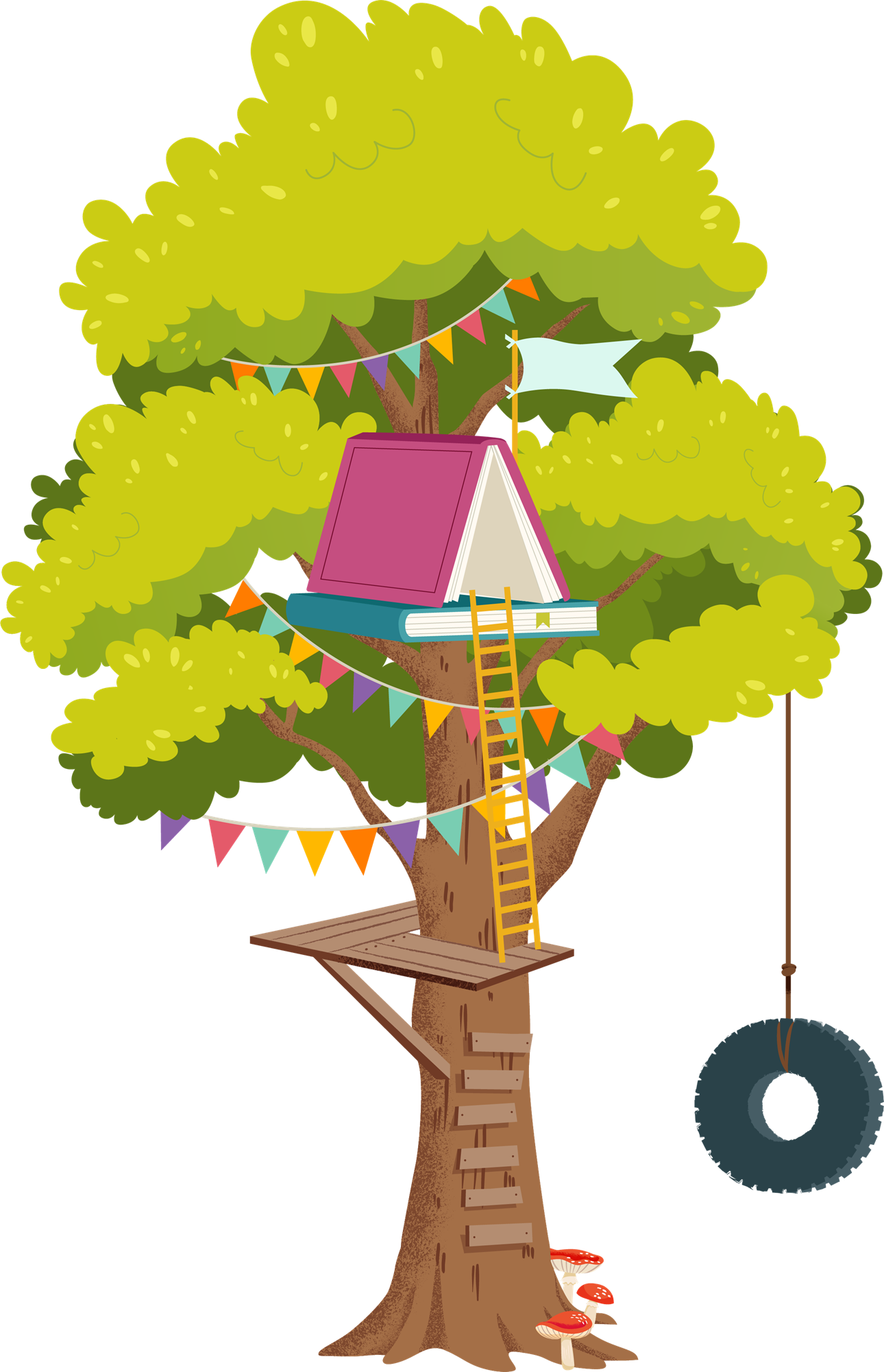 Book Treehouse Illustration