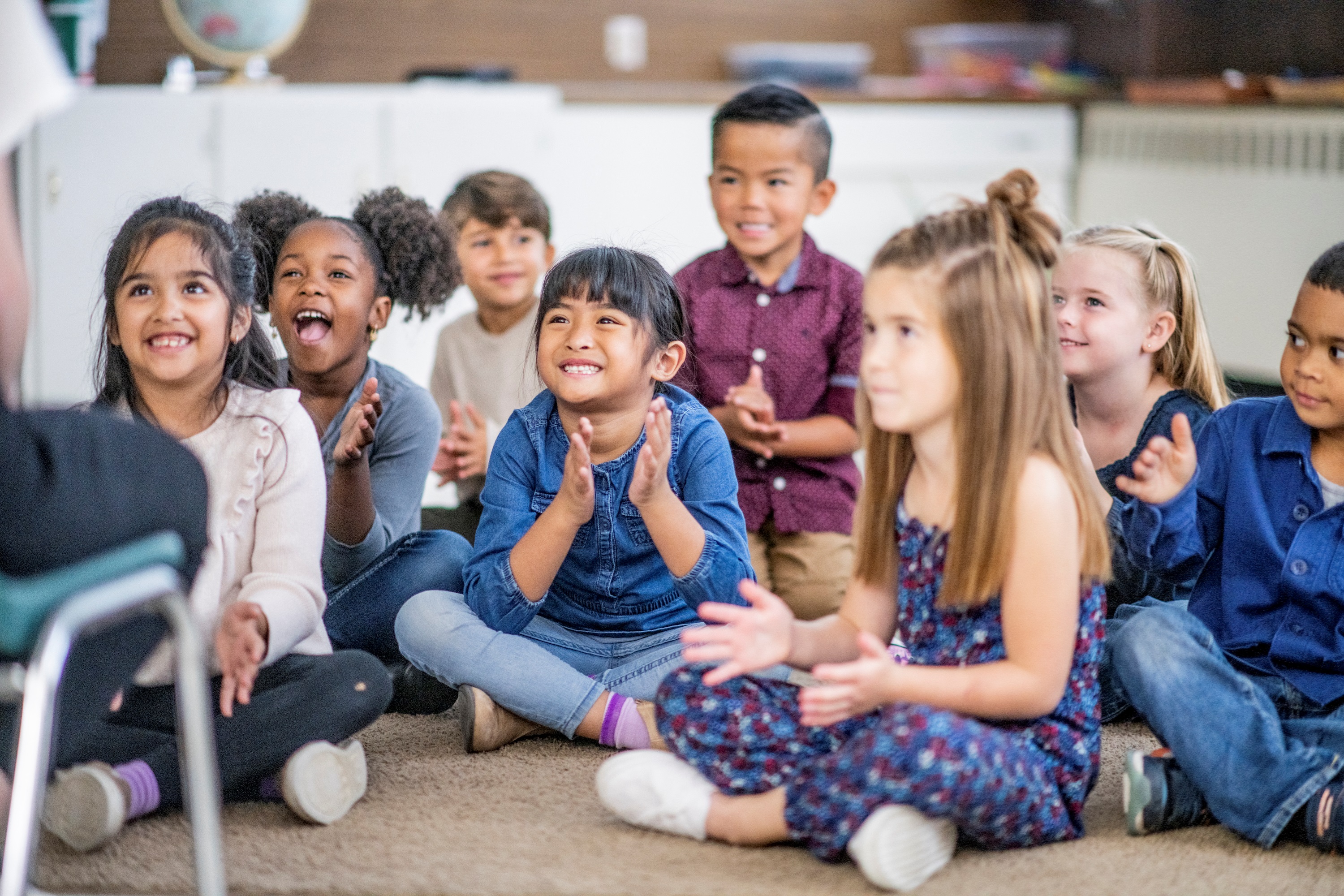 Group of Young Kids Attending Storytime