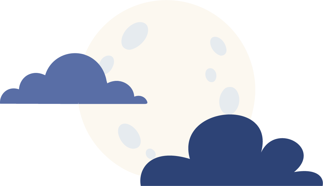 Full Moon with Blue Clouds