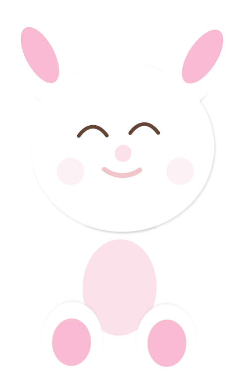 Icons - Bunny Rabbit - White Pink