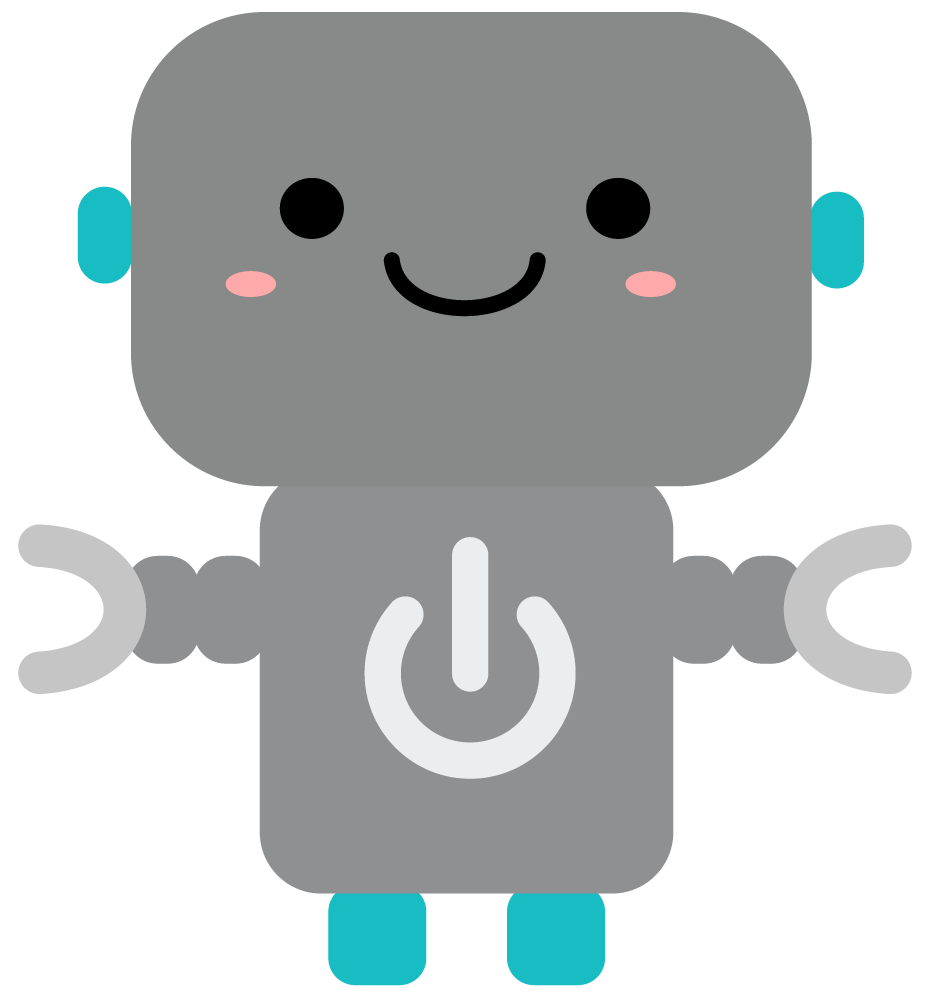 icons - robotics kids cute robot toys gray grey
