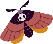 Icons - Skull Moth - Purple