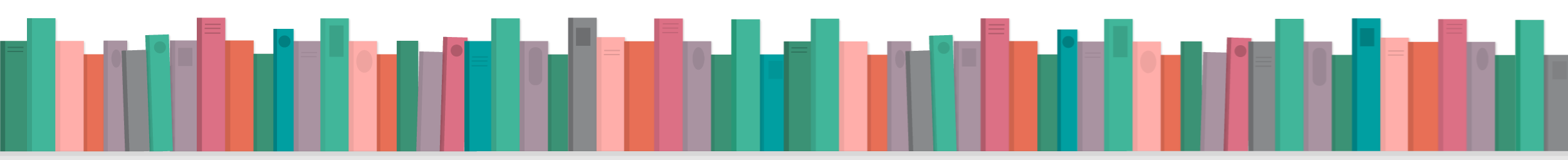 Backgrounds - Books Shelf Borders - Pink Purple Green