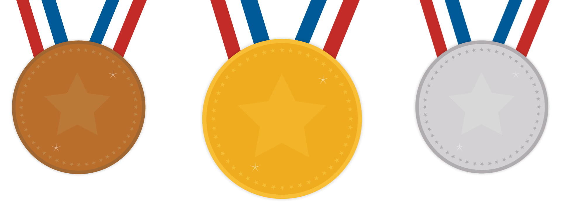 Olympics Award of Gold Silver Bronze Medals 