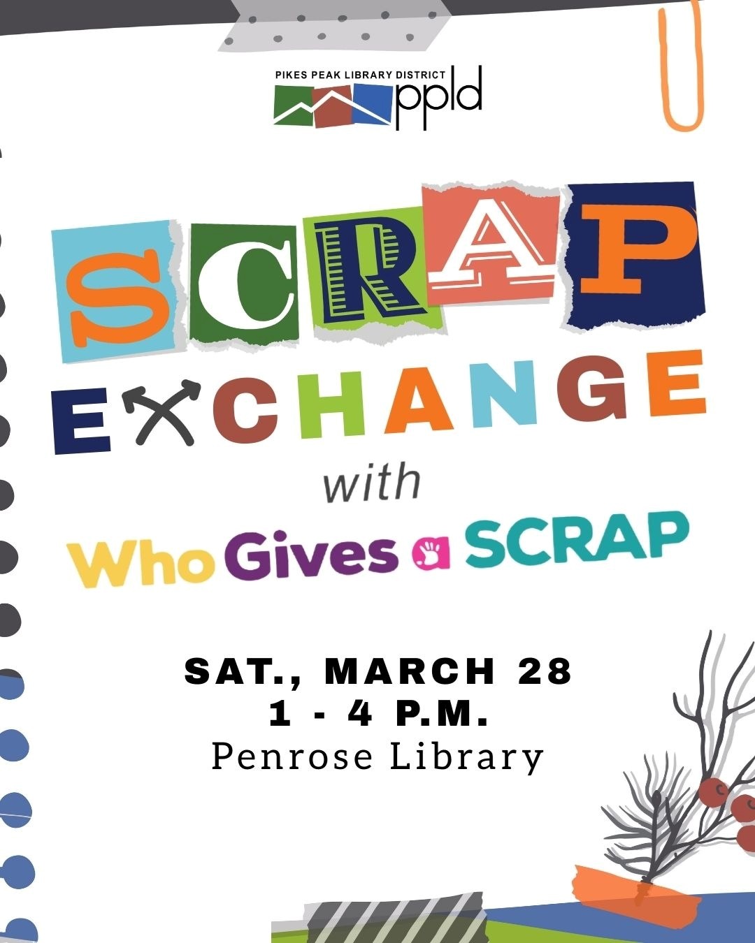 Colorful text saying Scrap Exchange with Who Gives a Scrap