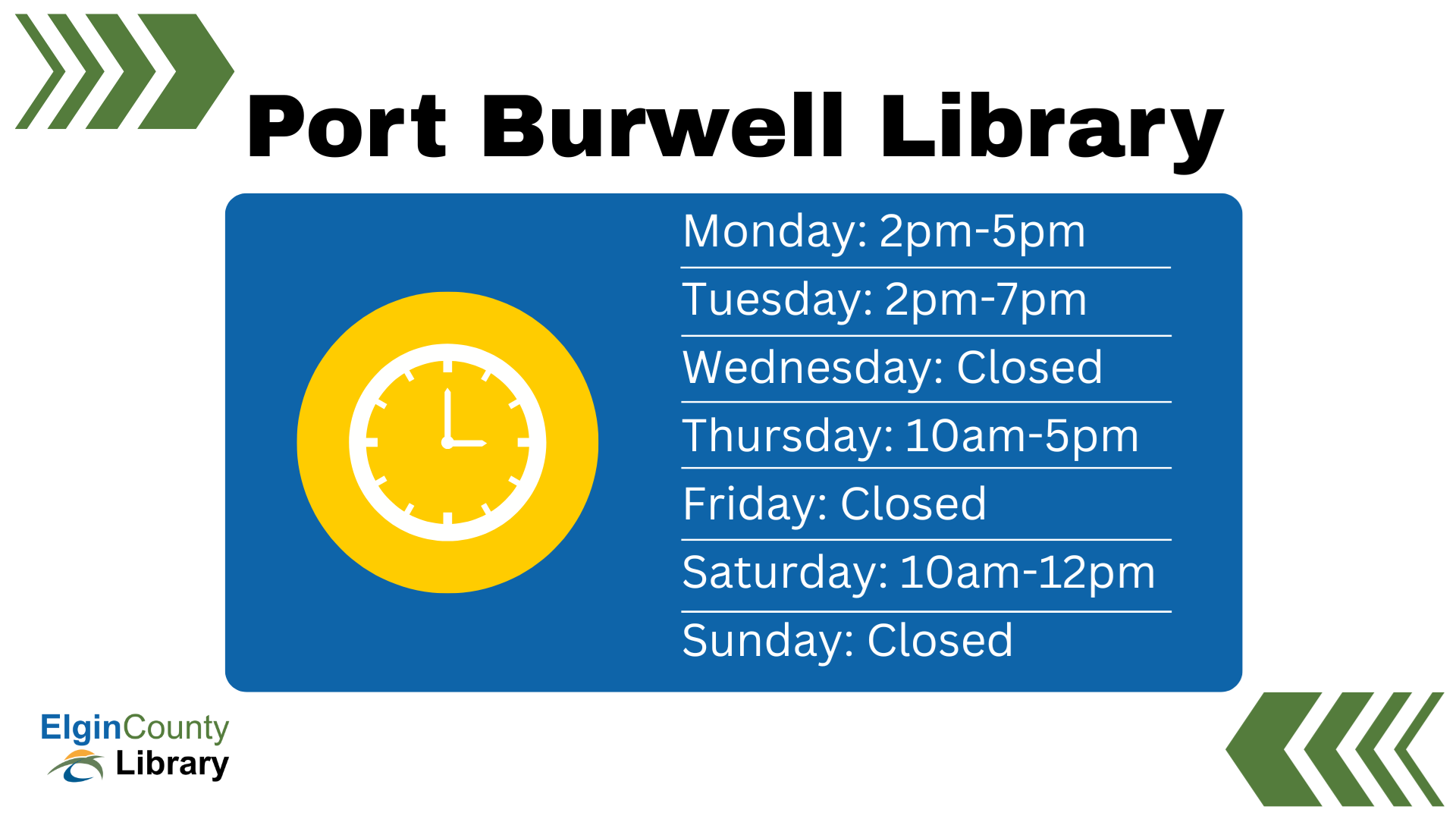 Fred Bodsworth Public Library of Port Burwell: eBlast Newsletter