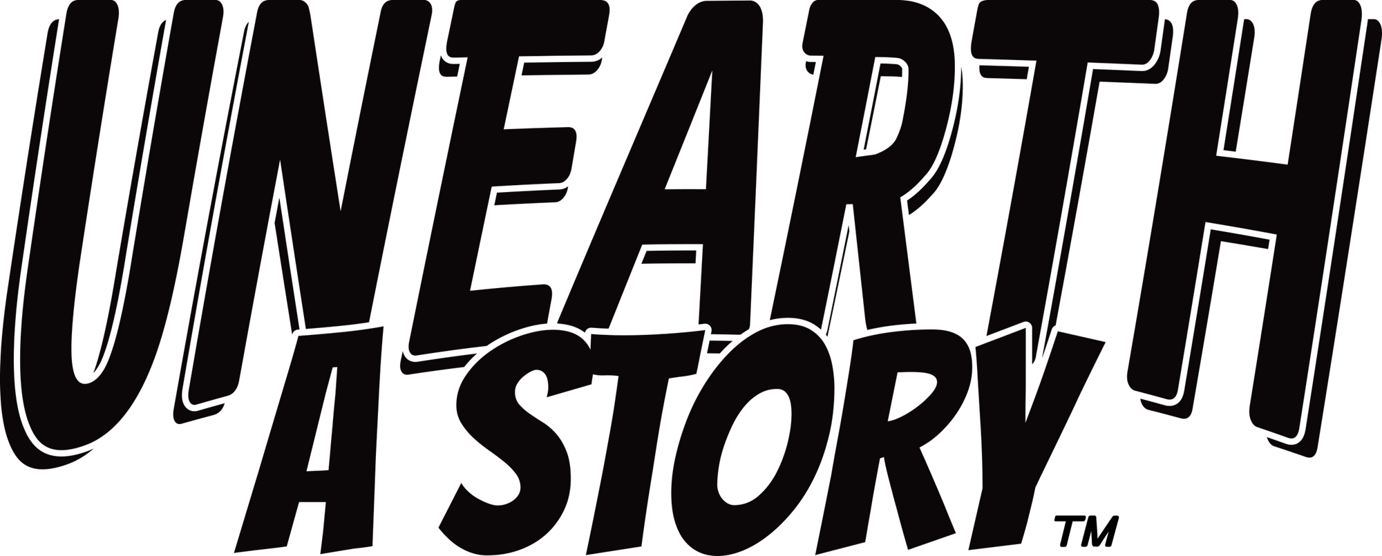 Unearth a Story logo centered in black