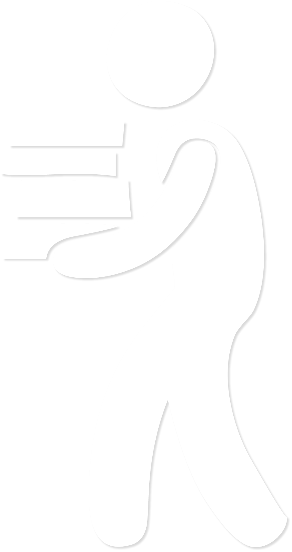 icons - librarian person carrying stack books staff day - white