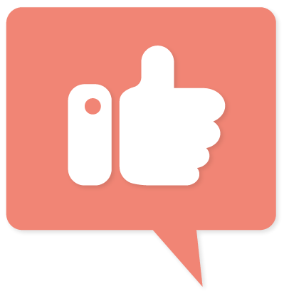 Icons - Infographics - Thumbs Up - Coral Red Pink