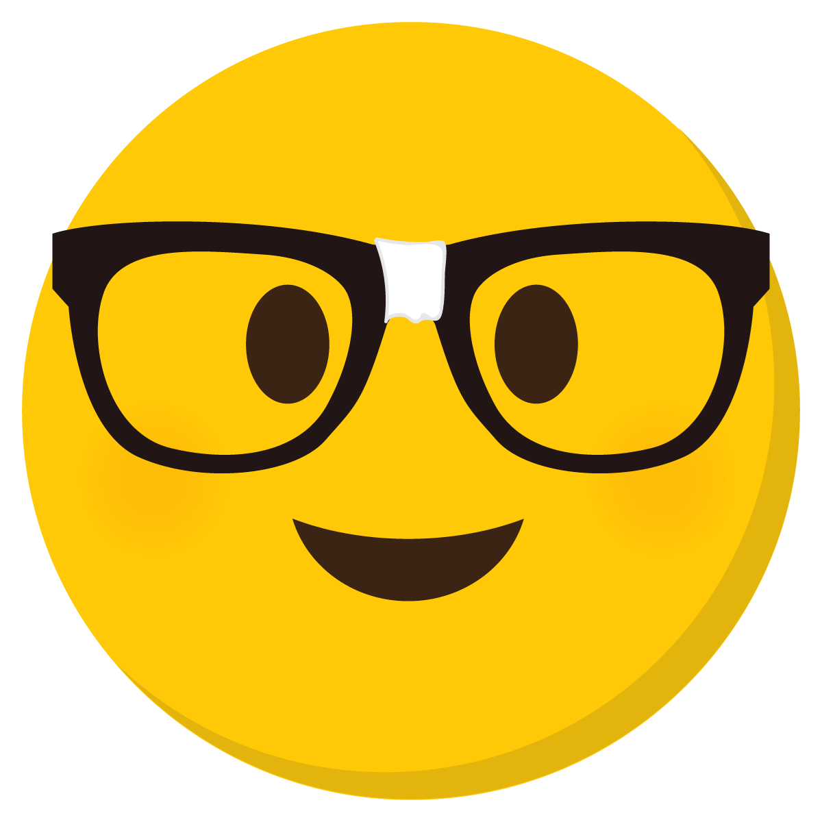 Icons - Emoji Face - Happy Smile Smiling - Nerd Reading Glasses Geek