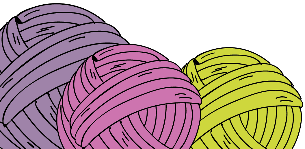 Backgrounds - Knitting Yarn Balls - Purple Green Pink