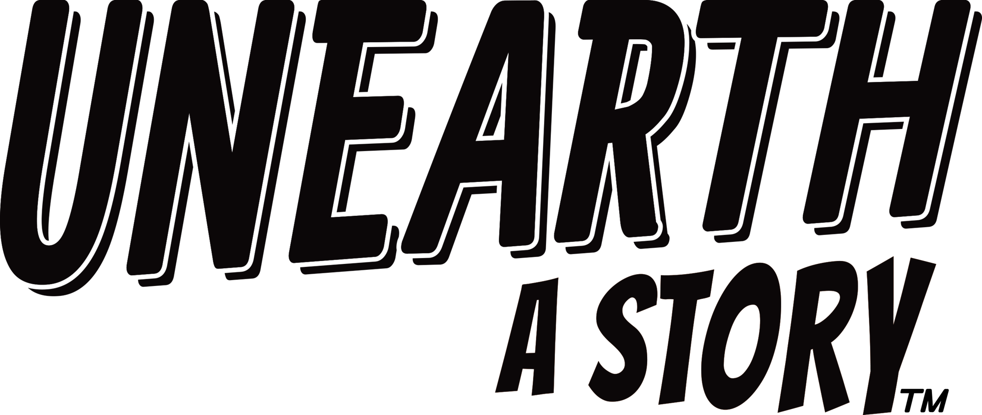 Unearth a Story logo aligned to the right in black