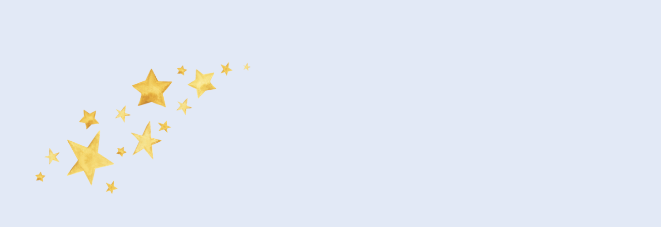 multitude of yellow stars against a light blue background