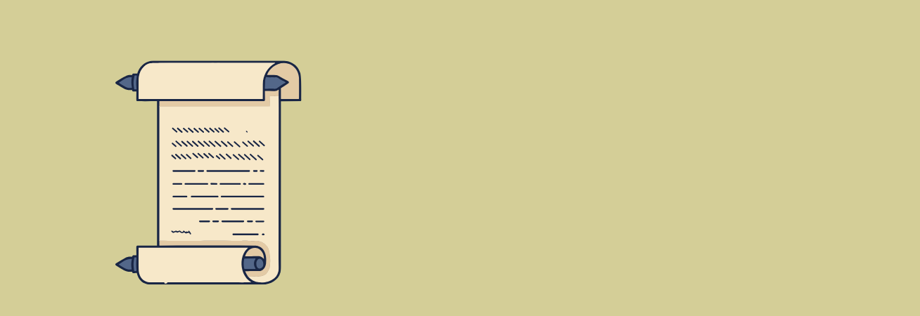 light beige scroll against a light green background