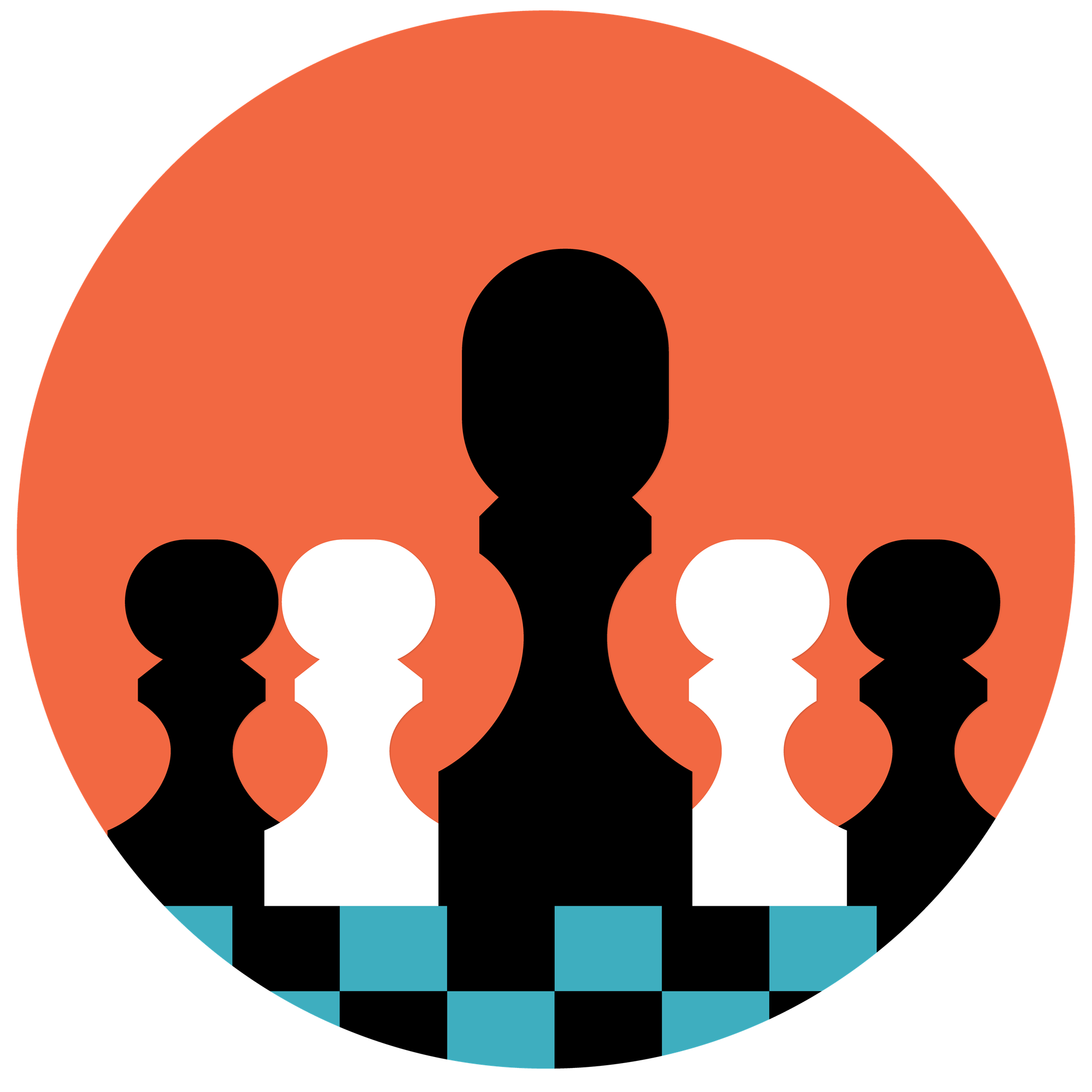 Icons - Chess Pieces Circle - Orange