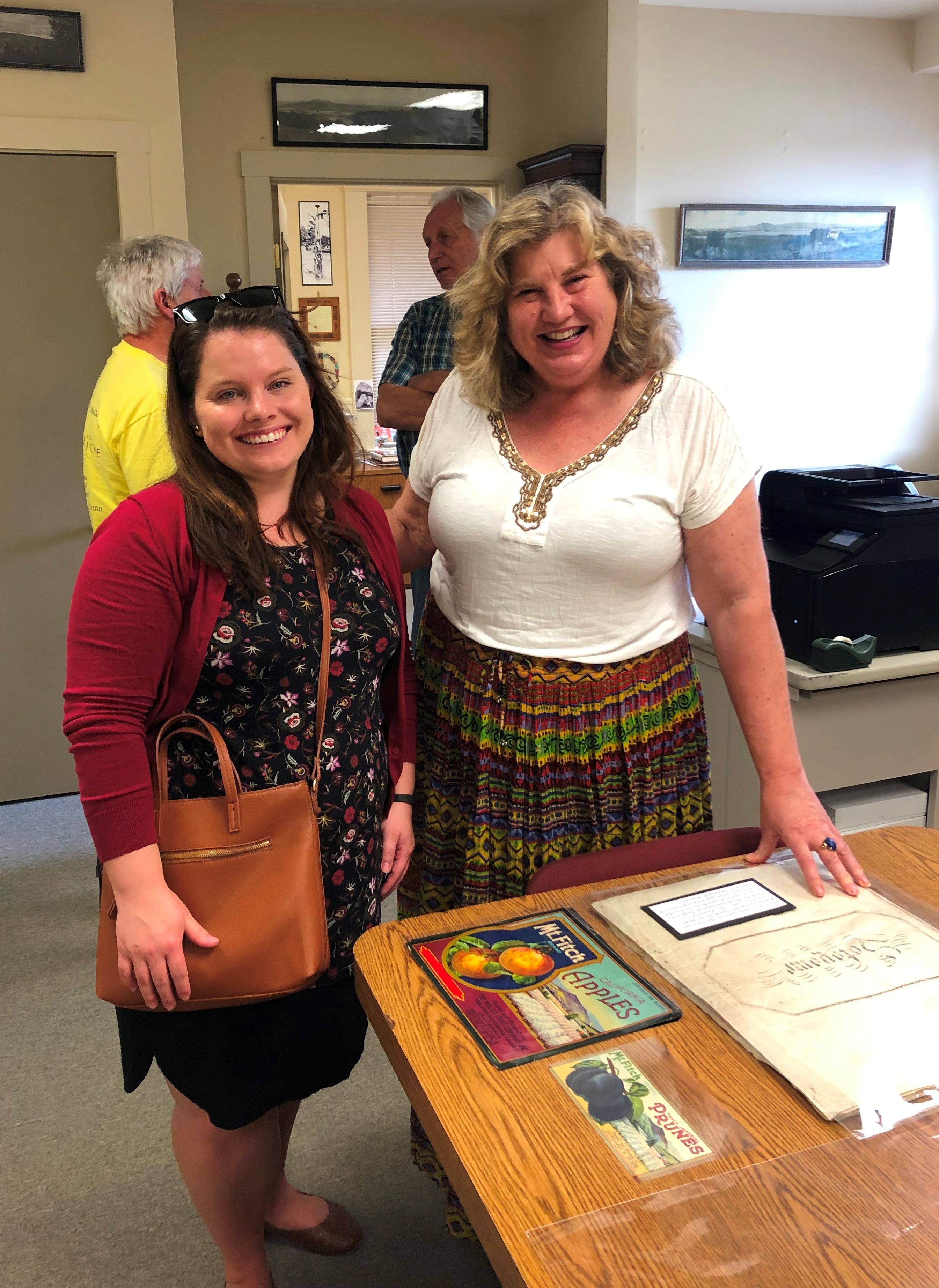Megan Jones, Wine Library curator (left) and Holly Hoods, executive director and curator, Healdsburg Museum