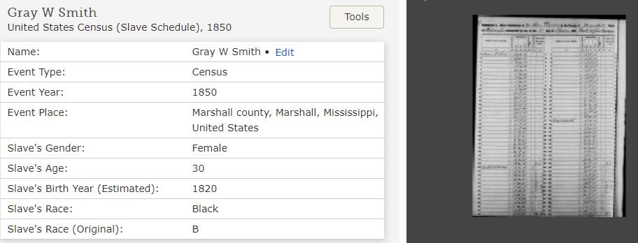 Familysearch search result