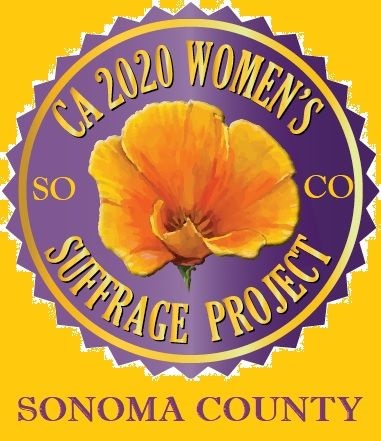 Sonoma County 2020 Women's Suffrage Project Logo with California poppy