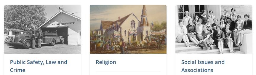 Digital Collections themes: Public Safety, Religion, Social Issues