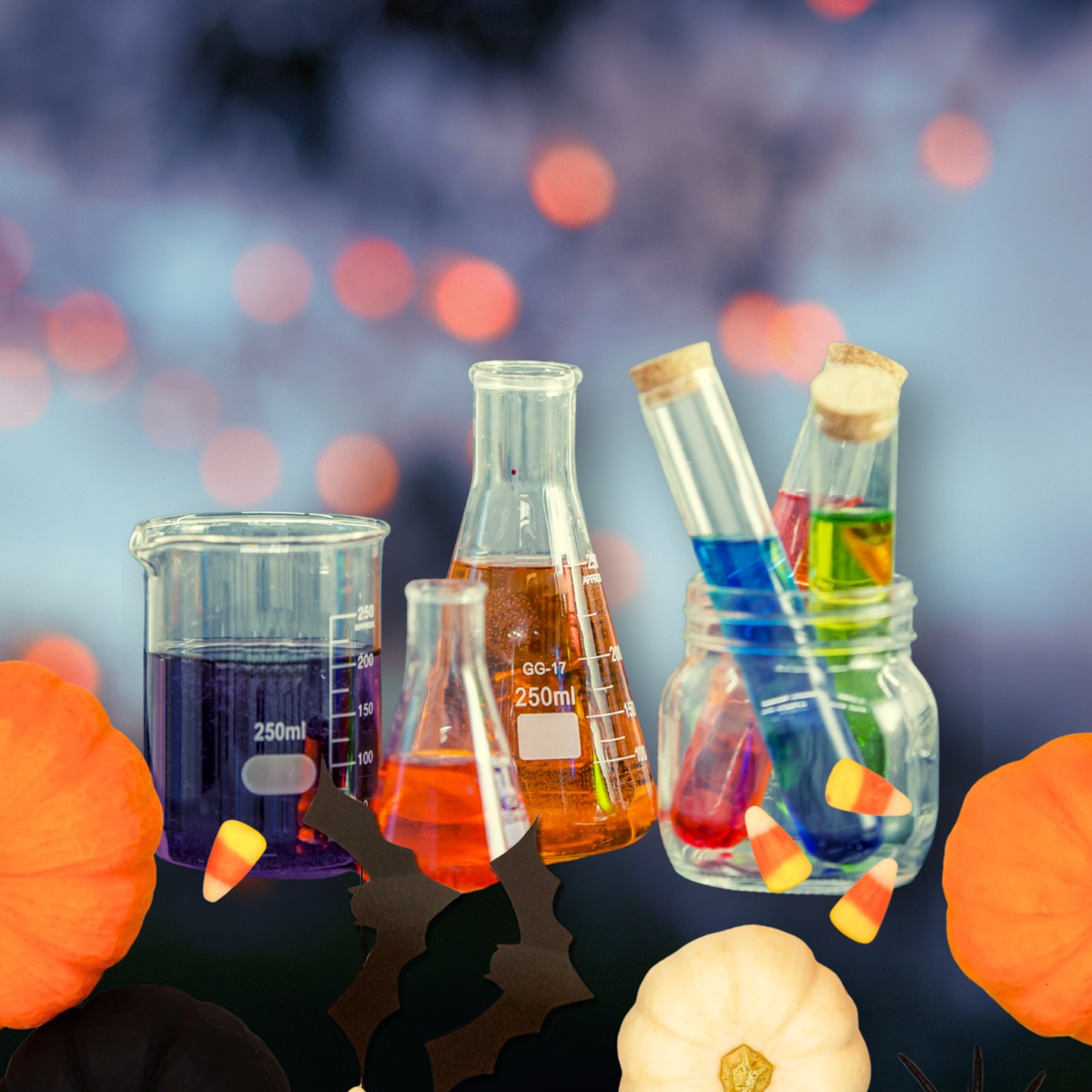 test tubes with colorful liquid