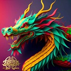This image links to the website calendar description of the Lunar New Year event description.  It shows a chinese style dragon made out of paper.