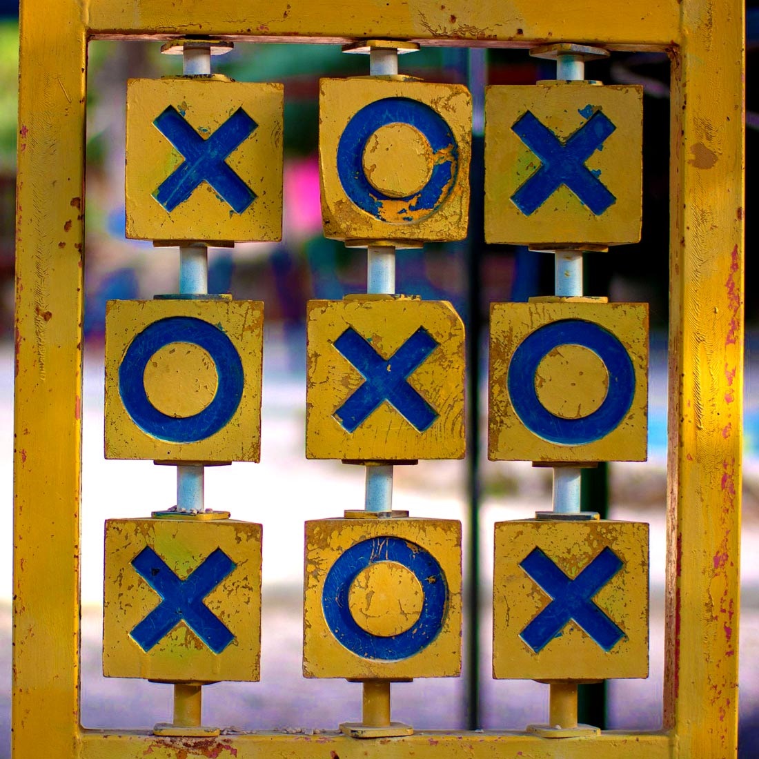 A life sized Tic Tac Toe game.