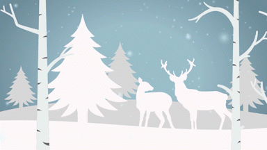 silhouette images of deer and trees