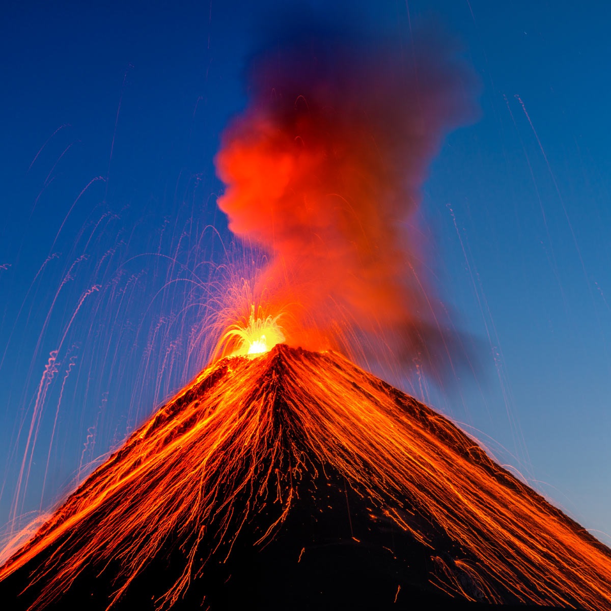 Volcano erupting