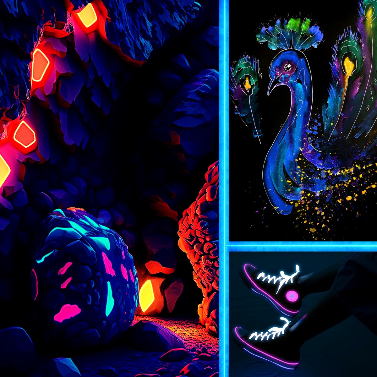 glow in the dark bird and shoes