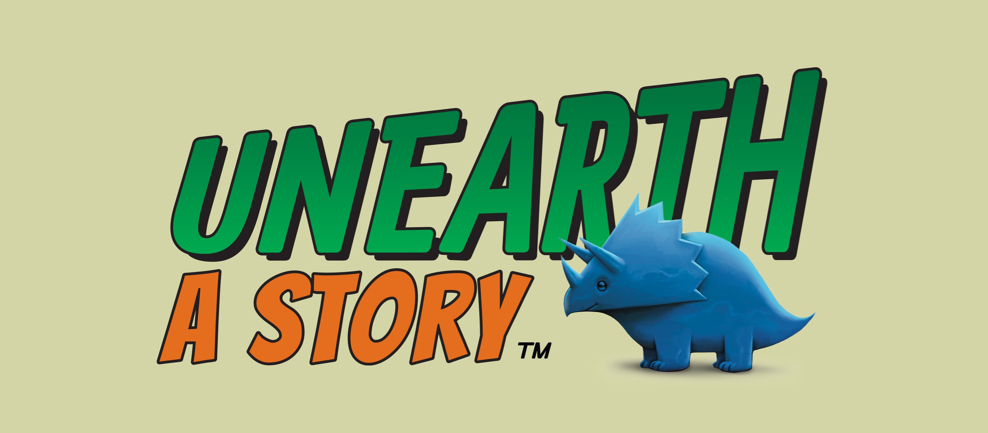 CSLP Unearth a story, small blue dinosaur.