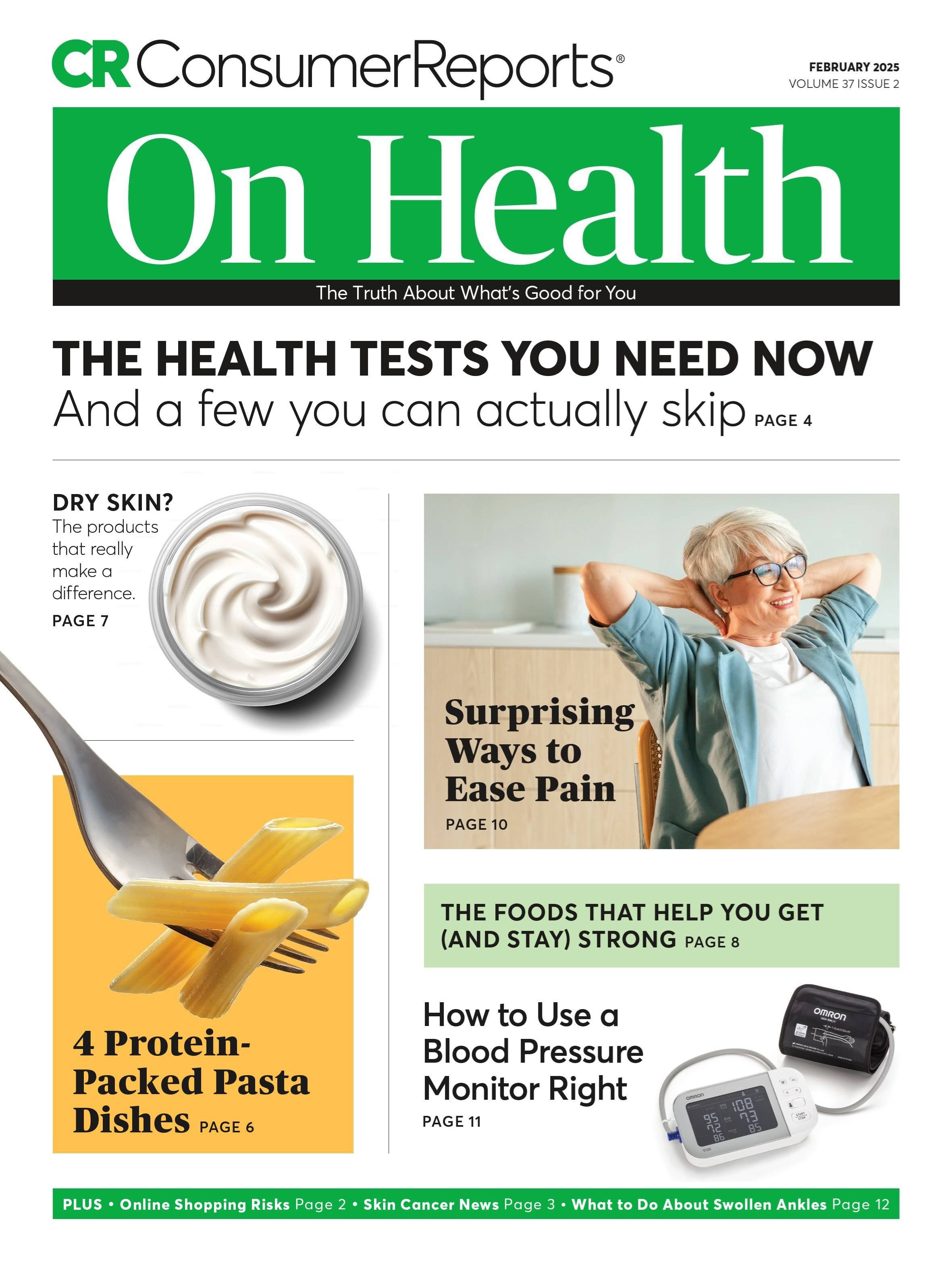 Consumer Reports on Health February 2025 cover. Links to external site.