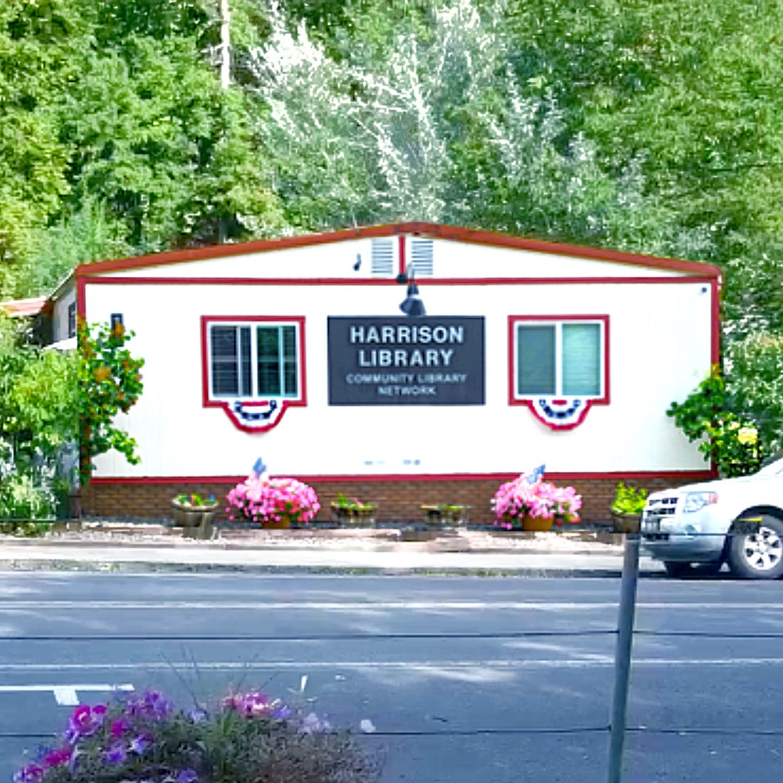 Photo of the Harrison Library. Link to external site, opens in a new tab or window.