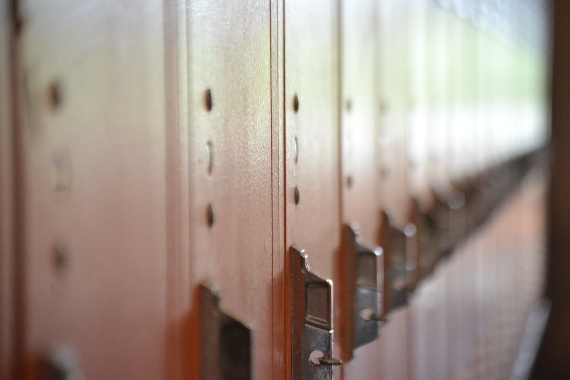 row of school lockers