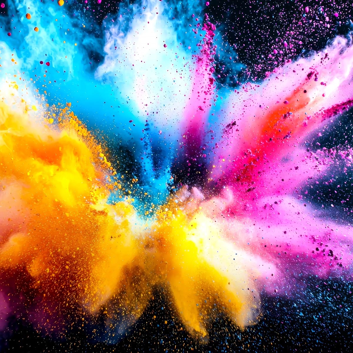 colorful chalk explosion