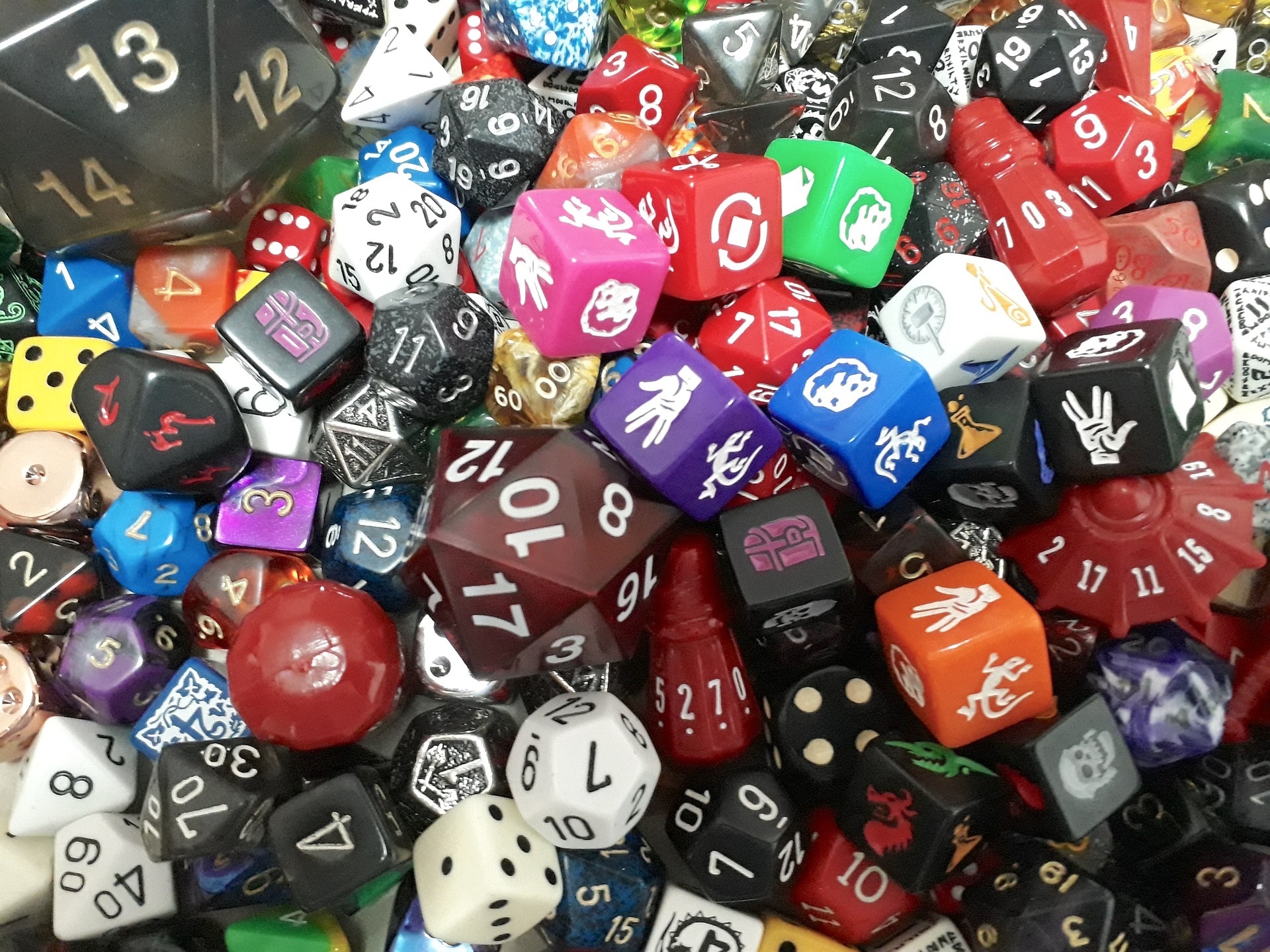 a large pile of various styles of dice