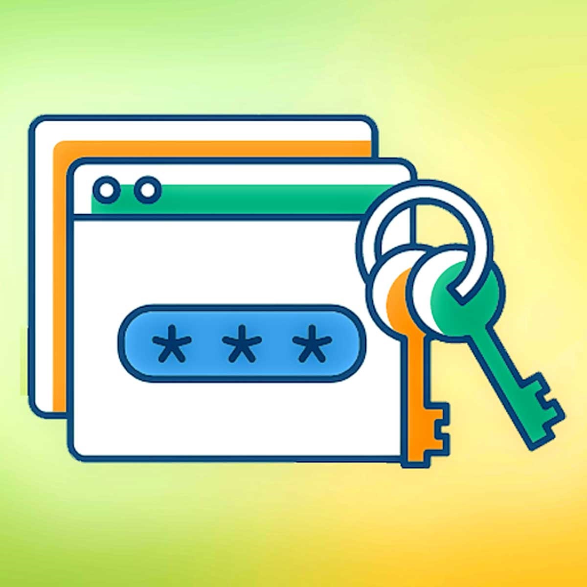 Image shows a icon drawing of several internet tabs and a set of keys. Links to external site that opens in a new tab or window.